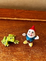 Vintage Lot of Mini Miniature Cute Dwarf Gnome &amp; Green Ceramic Frog Figurine – - £7.62 GBP