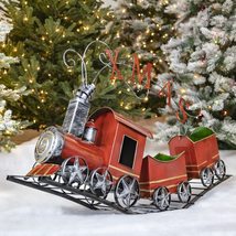 Zaer Ltd. Metal Christmas Train on Tracks Decoration, 3ft Long (Colorful Xmas) - £119.58 GBP