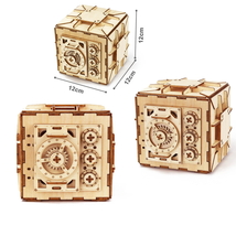 3D Wooden Model DIY Locker Kit Treasure Safe Box Mechanical Puzzle  - £21.06 GBP