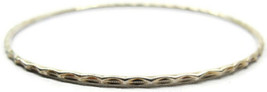 Shark Bite Edges Design Loop Bangle Style Sterling Silver 925 Bracelet Vintage - £39.43 GBP