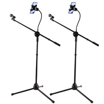 2 Pcs Microphone Stand Tripod Phone Holder Gooseneck Adjustable Height, ... - £28.57 GBP