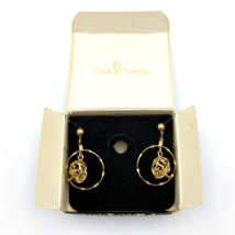SARAH COVENTRY Golden Tulip drop earrings - vintage 1974 gold-tone dangle in box - £15.98 GBP