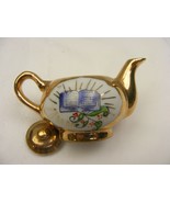 Vintage Japan Miniature Gold Overlay Porcelain Teapot - $14.84