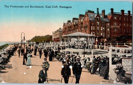 The Promenade and Bandstand East Cliff Ramsgate England Postcard - $14.80