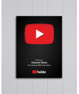 Custom YouTube Play Button plaque, personalization creator award,Social ... - $76.00