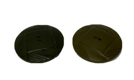 Lot 2 Green Circle Carved Bakelite Buttons - £11.03 GBP