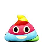 12&quot; RAINBOW COLOR POO POOP EMOJI FUNNY THROW PILLOW STUFFED ANIMAL PLUSH... - $6.56