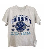 Vintage 1994 Dallas Cowboys Grey Back to Back Superbowl Tee Men&#39;s Medium - £47.81 GBP