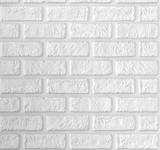 Dundee Deco JNAZRS0601 White Faux Brick 3D Wall Panel, Peel and Stick Wall Stick - £10.02 GBP+