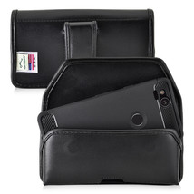 Google Pixel 2 Belt Case For Slim Case Black Leather Executive Belt Clip - £30.25 GBP