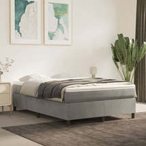 Box Spring Bed with Mattress Light Gray 53.9&quot;x74.8&quot; Full Velvet - £651.29 GBP+