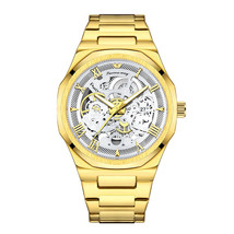 Men&#39;s Business Hollow Watch Steel Band Large Dial Roman Numeral Watch - $39.00