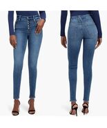 Good American Good Legs Exposed Button High Waist Skinny Jeans, Size 4, NWT - €67,83 EUR