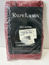 Ralph Lauren  Red Irregular King Pillowcases 350 TC Package of 2 NOS - $54.82 CAD