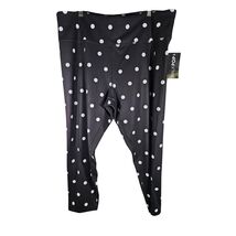 Walk Pop Women's Capri Legging Black and White Polka Dot Size 3x NWT - $14.99