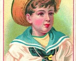 Victorian Trade Card P F Nolan San Francisco Fine Shoes - Boy In Sailor ... - £37.71 GBP