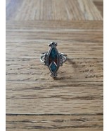 Vintage Silver Tone Turquoise Color Ring, Size 11 - $23.74
