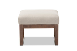 Roana Light Beige Fabric Upholstered Ottoman Stool - $105.00