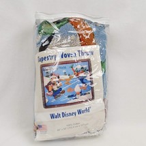 Walt Disney World Mickey Mouse Ice Skating Tapestry Woven Throw vintage blanket - $52.26