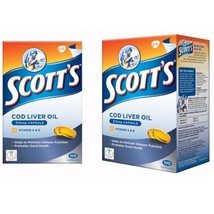 2 X Scotts Pure Cod Liver Oil Vitamin A &amp; D2 Calcium and Phosphorus DHL - £55.86 GBP