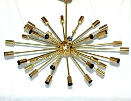 Mid century style Brass Sea Urchin Chandelier 36 Arm Décor ceiling light Fixture - £366.10 GBP
