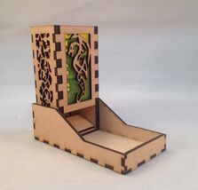 Dragon v4 Dice Tower &amp; Tray Neon Yellow Acrylic Window COMPACT DESIGN La... - $29.69