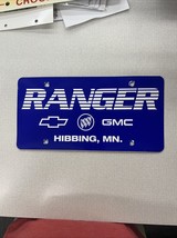 Vintage Plastic License Plate Insert Advertising Dealer RANGER HIBBING M... - $40.67 CAD