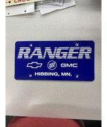 Vintage Plastic License Plate Insert Advertising Dealer RANGER HIBBING M... - $40.67 CAD