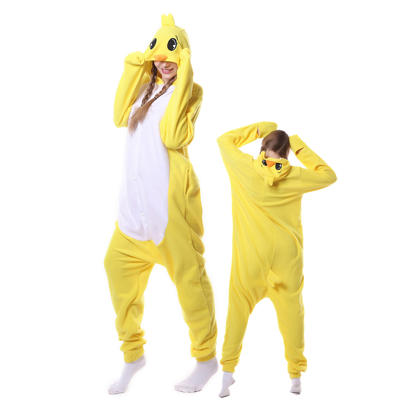 Yellow chicken Adult Onesies Animal Cartoon Kigurumi Pajamas Halloween Cosplay