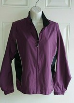 Women&#39;s Footjoy Full Zip Golf Jacket Purple Black Side Panels Windbreake... - £9.65 GBP