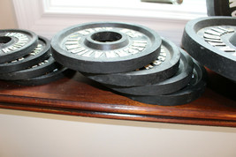 Pair of 5lb International Black Iron 2&quot; hole Dia Plates Olympic-Style Weights - £54.50 GBP