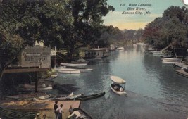 1912 Blue River Kansas City MO Boat Landing Missouri Postcard E07 - £2.40 GBP