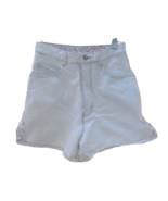 Vintage Boho Jean Shorts 90s Rio SZ 9 cottgecore Denim Snap Sides FLORAL... - £23.31 GBP