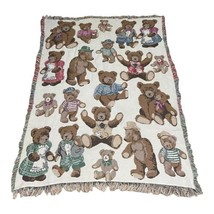 Vintage Teddy Bear Collector Blanket Tapestry Throw 44.75x61.5 Mohair Boyds Gund - £44.73 GBP