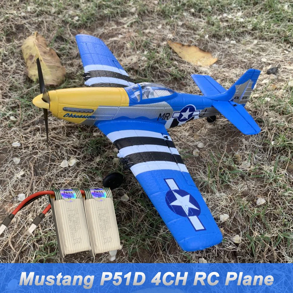400MM P51 P51D  Mustang RTF Remote Control Plane Aircraft 4-Channel RC Trainer - £101.48 GBP+
