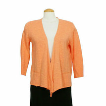 EILEEN FISHER Arabesque Orange Linen Cotton Slub Short Cardigan M - $99.99