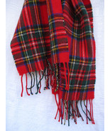 Vintage Scottish Red Tartan Lambswool Wool Plaid Fringe Scarf 51 x 12 Sc... - £22.41 GBP