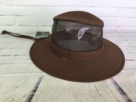 Dickies Vented Explorer Safari Hiking Wicking Stiff Hat Cap S/M Brown Drawstring - £27.37 GBP