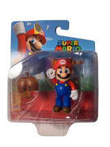 Super Mario Raccoon Mario With Super Leaf 2.5&quot; Action Figure Jakks Pacific NEW - £8.55 GBP