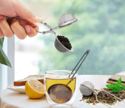 Tea Ball Infuser Silver for Tea Leaves Herbs Mesh Filter Squeeze Strainer - £6.24 GBP