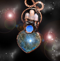 Haunted Amulet Necklace Crystal Wand Wizard&#39;s Heart Wand Highest Light Magick - £259.74 GBP