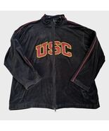 Vintage Nike Team Mens USC Trojans Velour Track Jacket Sz XXL Black NCAA... - $39.55