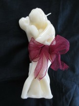 Vtg. Embracing Nude Couple Candle With Sparkly Wine Ribbon &amp; Bow - 6 3/4&quot; Tall - £7.92 GBP