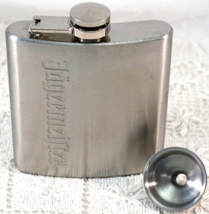Jagermeister Stainless Steel Flask - 6 fl oz. with Funnel New Old Stock ... - $15.49