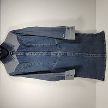 Vintage Fubu The Collection Womens blue jean denim snap front dress Size... - $44.96