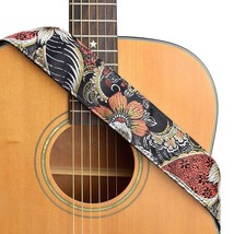 Guitar Strap For Acoustic Electric Embroidered Jacquard Vintage Floral Patterns( - £29.70 GBP