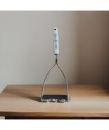 Vintage EKCO Chromium Potato Masher Dutch Blue Tulip Design Handle USA - $13.86