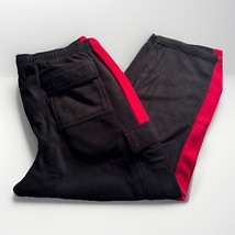 King Size Sweatpants 3XL BIG Black Cargo Pants W/ Red Stripes 29&quot; Inseam... - $14.42