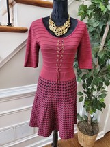 Candies Maroon Rayon Round Neck 3/4 Sleeve Knee Length Sweater Dress Size XL - $33.00