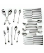 Lenox Urbane 50 PCFlatware Set Service for 6 Platinum Bands 18/10 Stainl... - $145.00